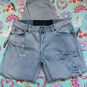 One Teaspoon Light Wash Destroyed Jeans